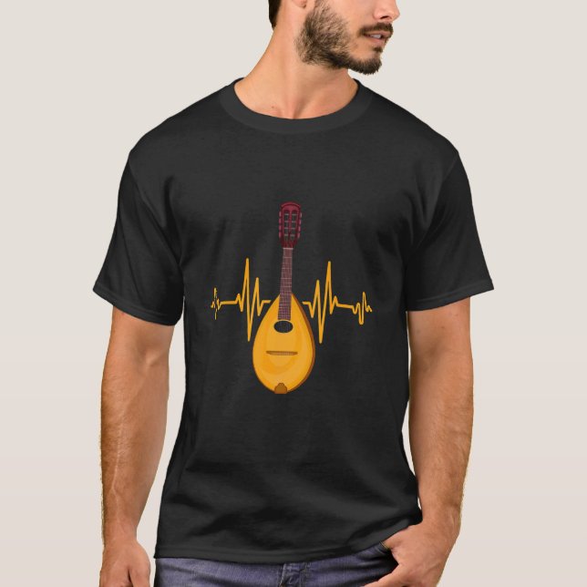 T-shirt Music Instrument Heartbeat Mandolin (Devant)