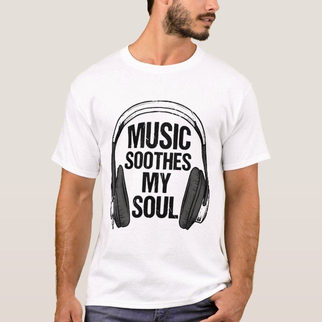 T-shirt Music Is My Soul – Dark Grunge Music Lover Design (Devant)