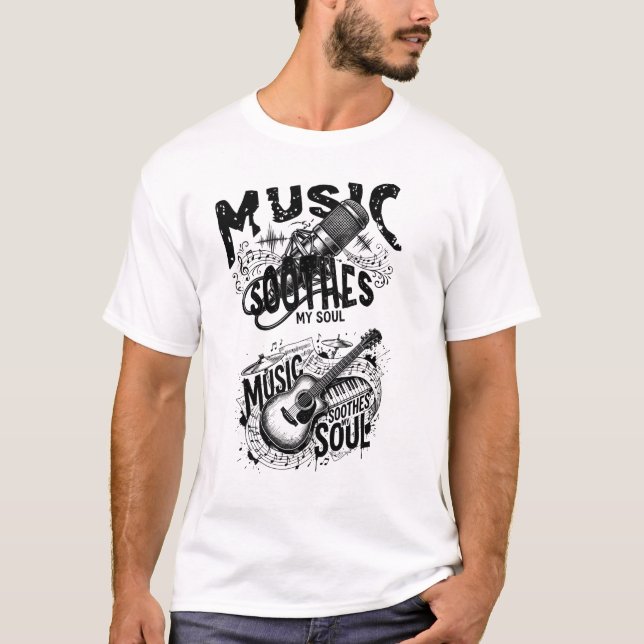 T-shirt Music Is My Soul – Dark Grunge Music Lover Design (Devant)