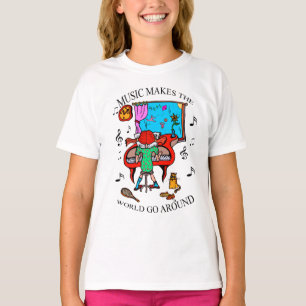 T-SHIRT MUSIC MAKES THE WORLD GO AROUND