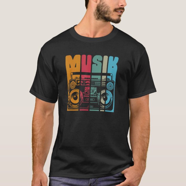 T-shirt Music old radio and mobile stereo system (Devant)