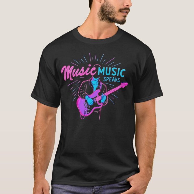 T-SHIRT MUSIC PARLE LE NOUVEAU DESIGNER MODE TEE (Devant)
