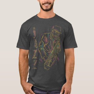 T-shirt Music Retro Blues Man Plays Saxophone Jazz1929