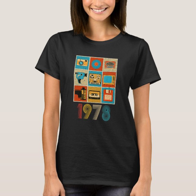 T-shirt Music Tech Vintage 1978 44e anniversaire (Devant)