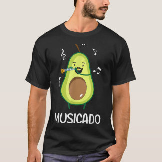T-shirt Musicado Avocado Jouer Le Clarinet Musicien Amusan