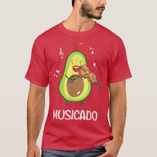T-shirt Musicado Avocado Jouer Le Musicien Violon Drôle