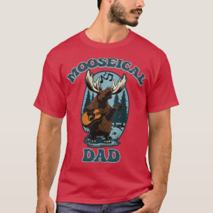 T-shirt Musical Mooseical Papa Moose avec une guitare acou
