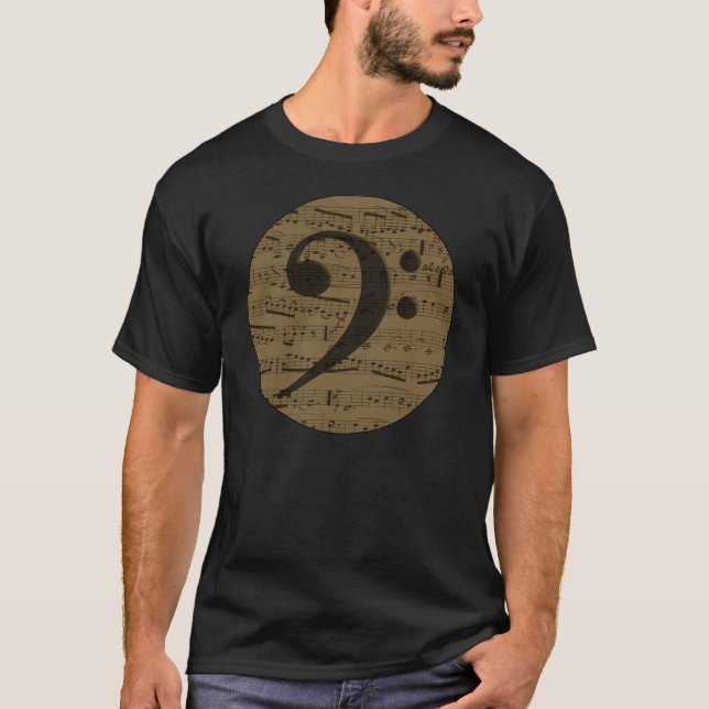 T-shirt Musical Treble Clef Sheet Musique Classique (Devant)