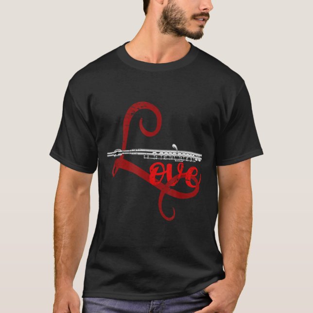 T-shirt Musician Flutist Valentines Day Gift Orchestra Flu (Devant)