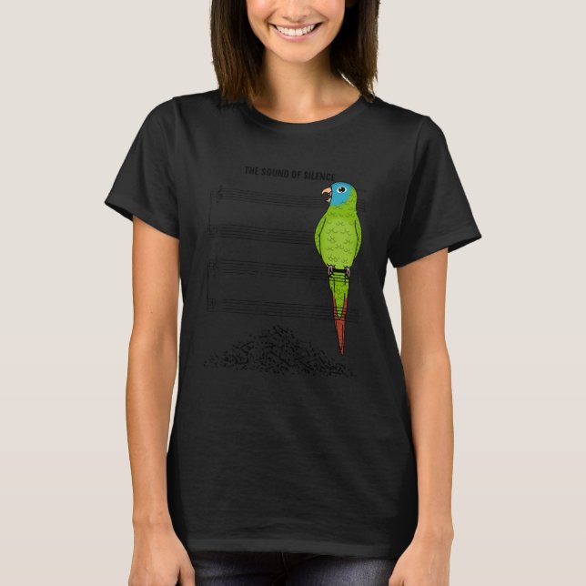 T-shirt Musician Parrot I Sound Of Silence I Blue-crowned  (Devant)