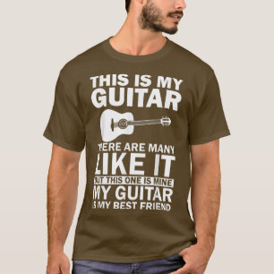 T-shirt Musicien Acoustique Guitare Graphique Ma Guitare E