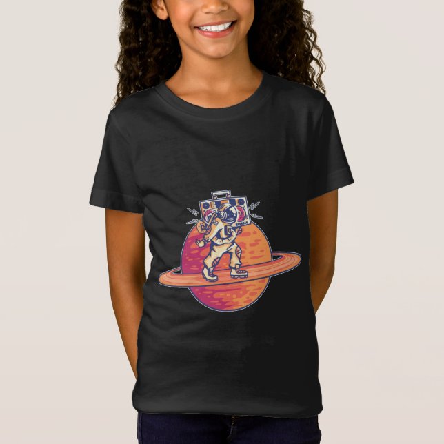 T-Shirt Musicien Astronaute Drôle (Devant)