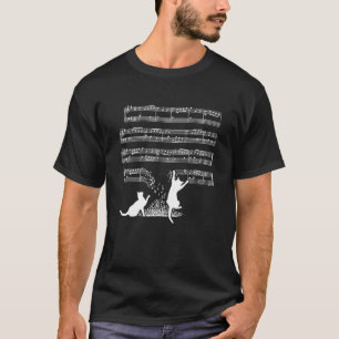 T-shirt Musicien Chemise Chats Et Partition Musique T Chem