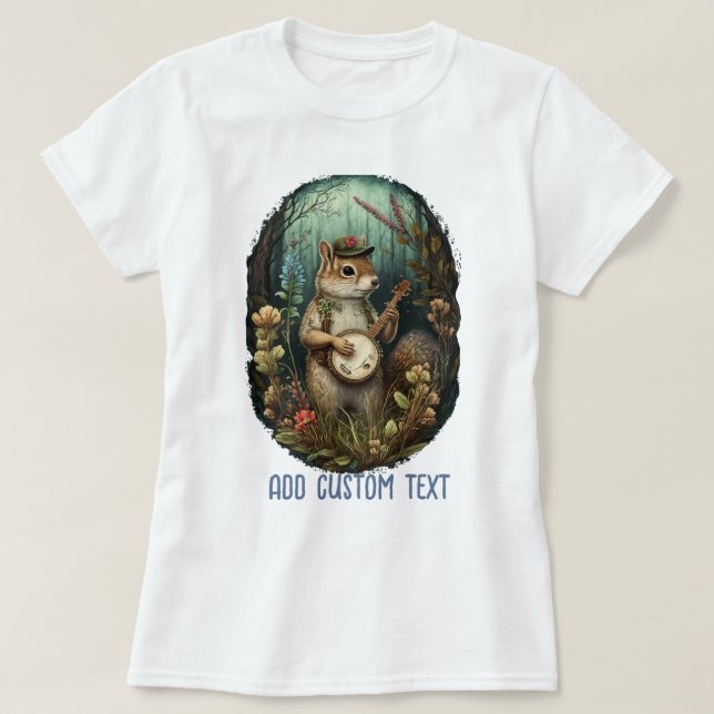 T-shirt Musicien chipmunk jouer banjo, chipmunk Lover (Design devant)