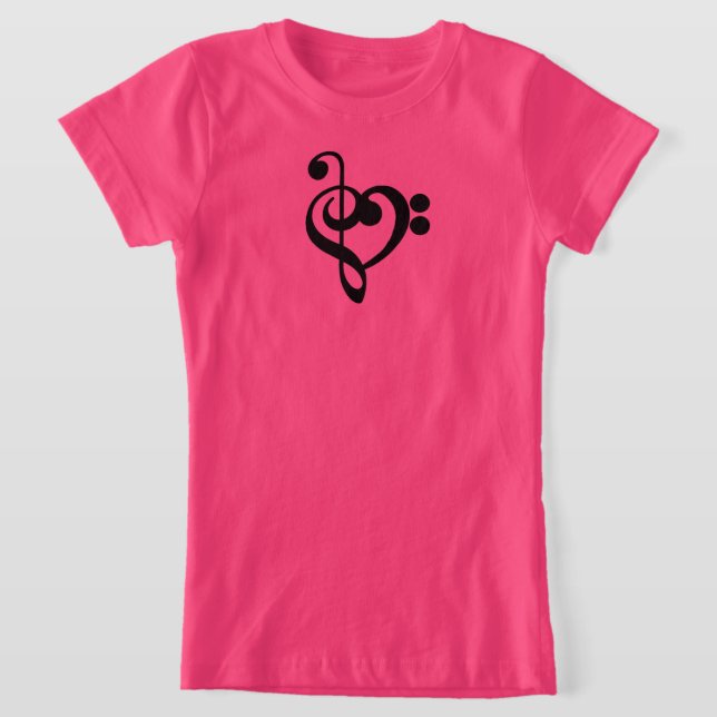 T-Shirt Musicien Coeur de musique - Treble Bass Clef (Poser)