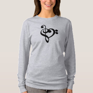 T-shirt Musicien Coeur de musique - Treble Bass Clef