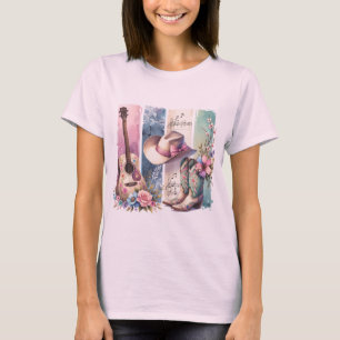 T-shirt musicien de Cowboy vintage - Guitare,