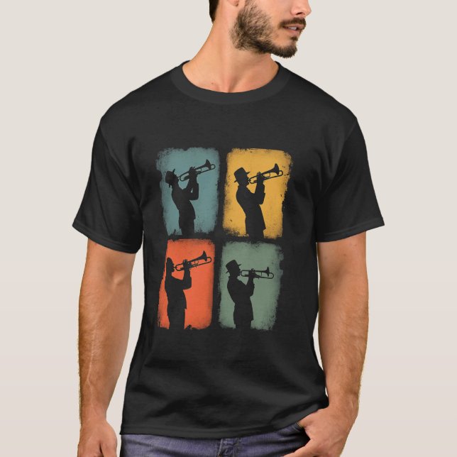 T-shirt Musicien de jazz rétro (Devant)