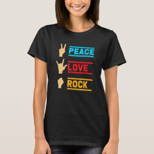 T-shirt Musicien de Rock à la Paix et à l'Amour Batteur Gu