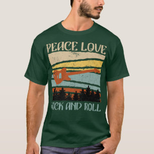 T-shirt Musicien disant Peace Love Rock and Roll Musique V
