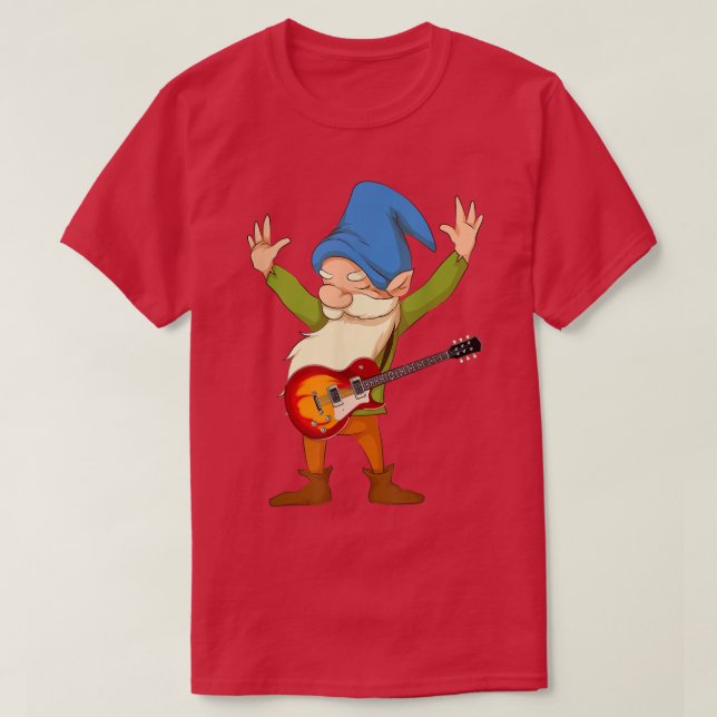 T-shirt Musicien Guitariste Gnome Guitare Joueur Musique N (Design devant)