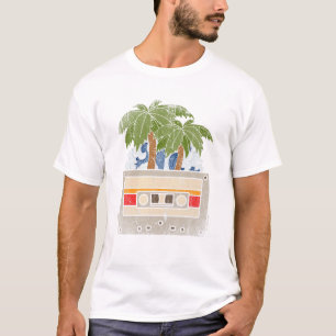 T-shirt Musicien Palm Trees Retro 80S Cassette Tropical Mu