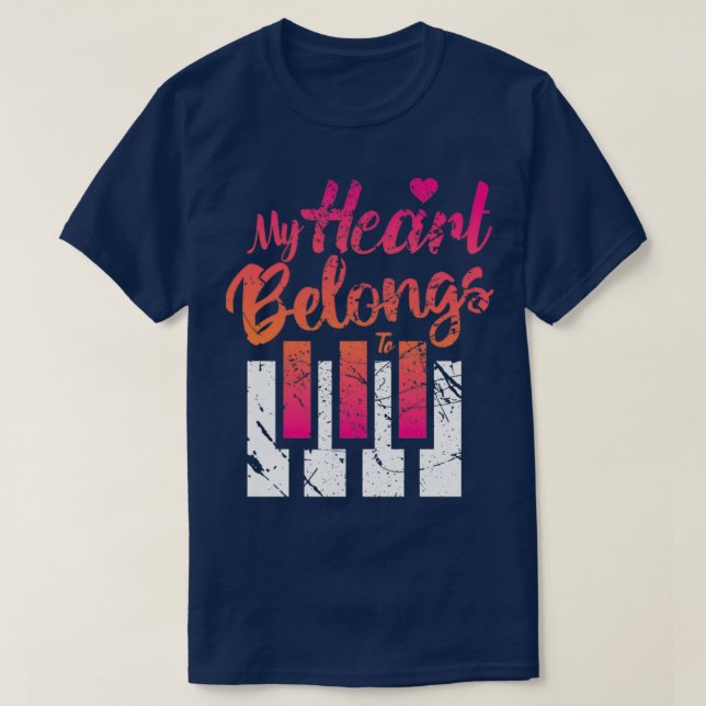 T-shirt Musicien Pianist amour piano Me et YouTShirt (Design devant)