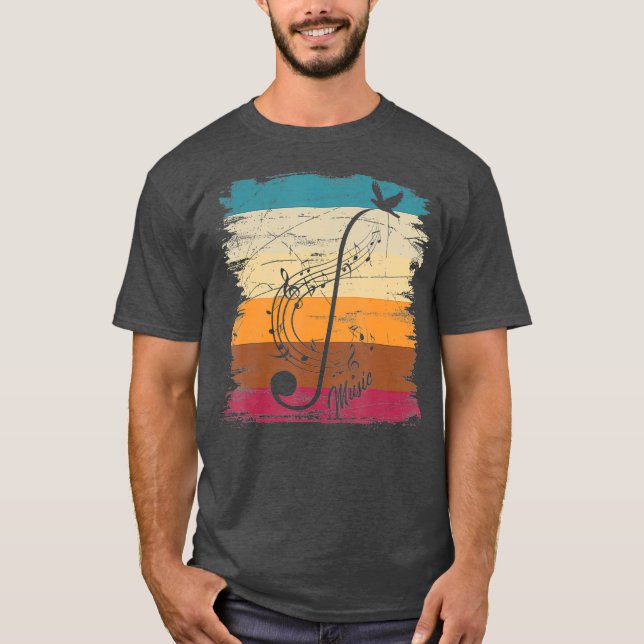 T-shirt Musicien Rétro Clef (Devant)