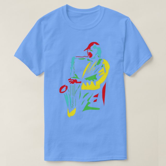 T-shirt Musicien saxophone amusant Style moderne (2) (Design devant)