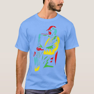 T-shirt Musicien saxophone amusant Style moderne (2)