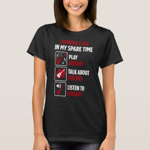 T-shirt Musicien Temps De Rechange Jouer Guitares Écouter 