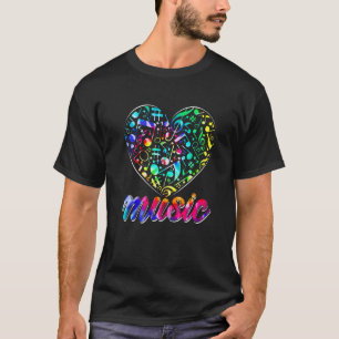T-shirt Musicien Tie Dye Musical Instrument Notes musicale