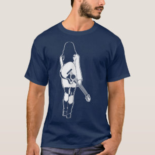 T-shirt Musicienne Féminine Fille à la Guitare Acoustique