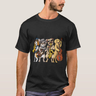T-shirt Musiciens de jazz chiens