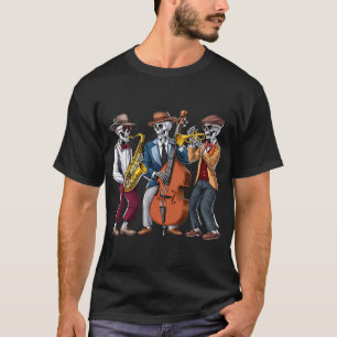 T-shirt Musiciens de jazz squelettes