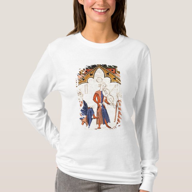 T-shirt Musiciens jouant un alto et un tambour de basque (Devant)