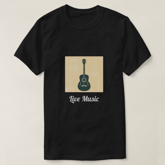 T-shirt Musique acoustique de rétro guitare de slogan de (Design devant)