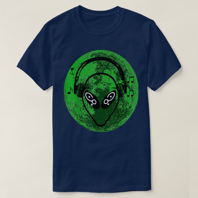 T-shirt Musique Alien Green Moon (Design devant)