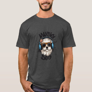T-shirt musique amis chien