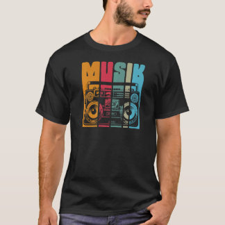 T-shirt Musique ancienne radio et système stéréo mobile Pr