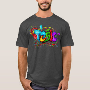 T-shirt Musique avec écouteurs un cadeau coloré pour la