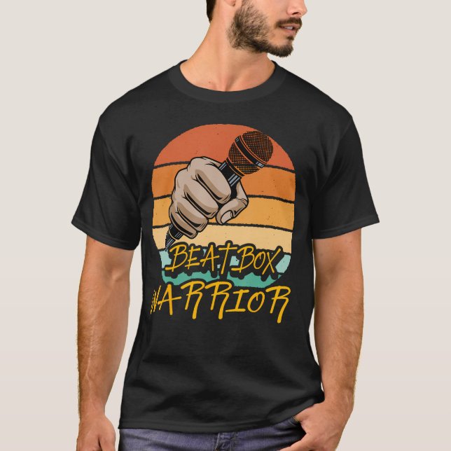 T-shirt Musique Beatbox Old School Rap Microphone Beatboxe (Devant)