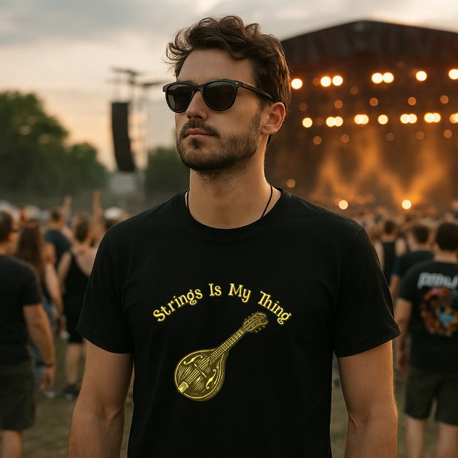 T-shirt Musique Bluegrass Folk Mandoline Cordes (Créateur téléchargé)