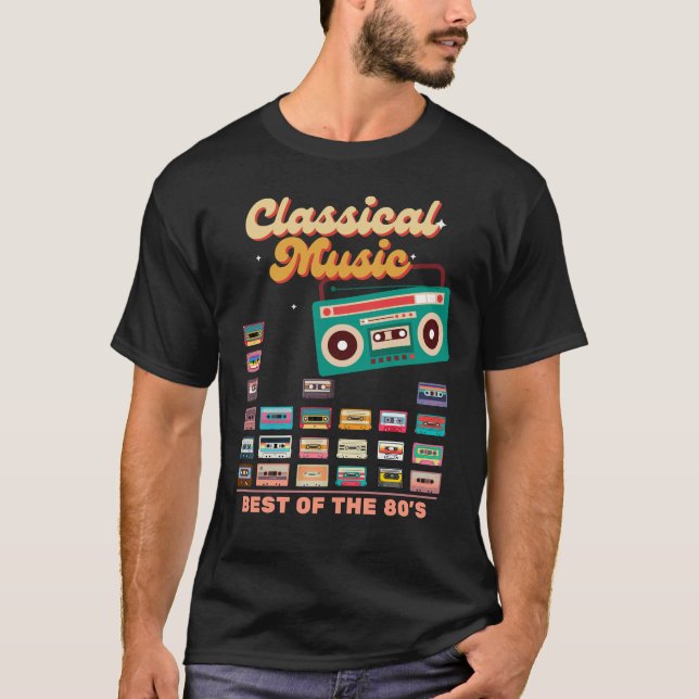 T-shirt Musique classique Cassette Bande Retro 80's Tee (Devant)