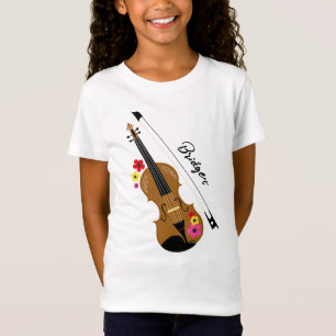 T-Shirt Musique classique florale violon personnalisée