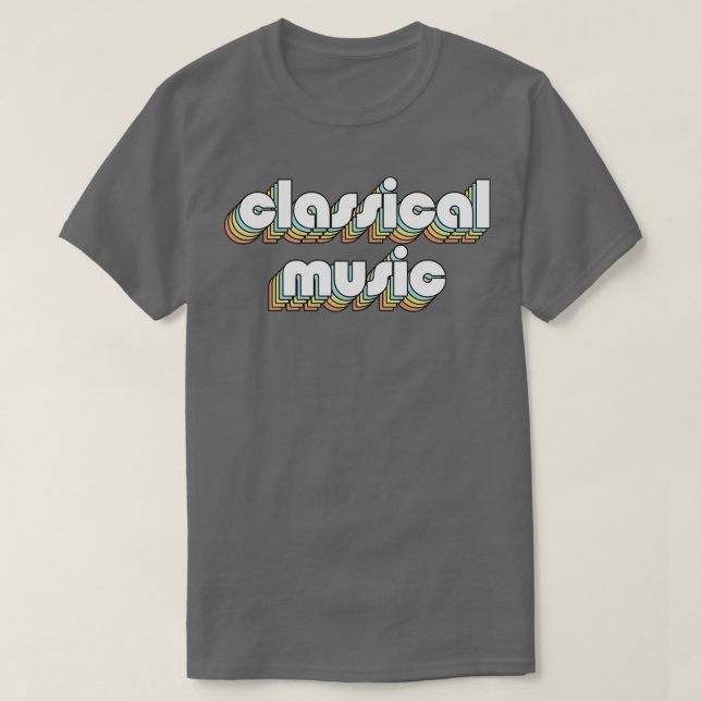 T-shirt Musique Classique Retro Arc-en-ciel Typographie Fa (Design devant)