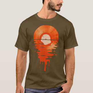 T-shirt Musique cool Vinyl Record Vintage Retro Orange