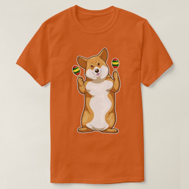 T-shirt Musique Corgi Maracas (Design devant)