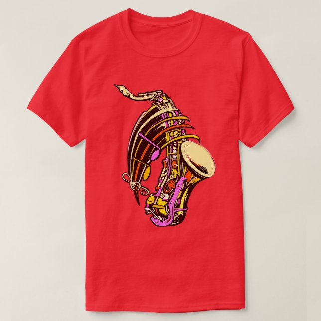 T-shirt musique couleur saxophone (Design devant)