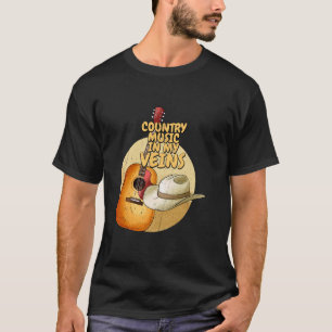 T-shirt Musique Country Dans Mes Veines Cowboy Occidental